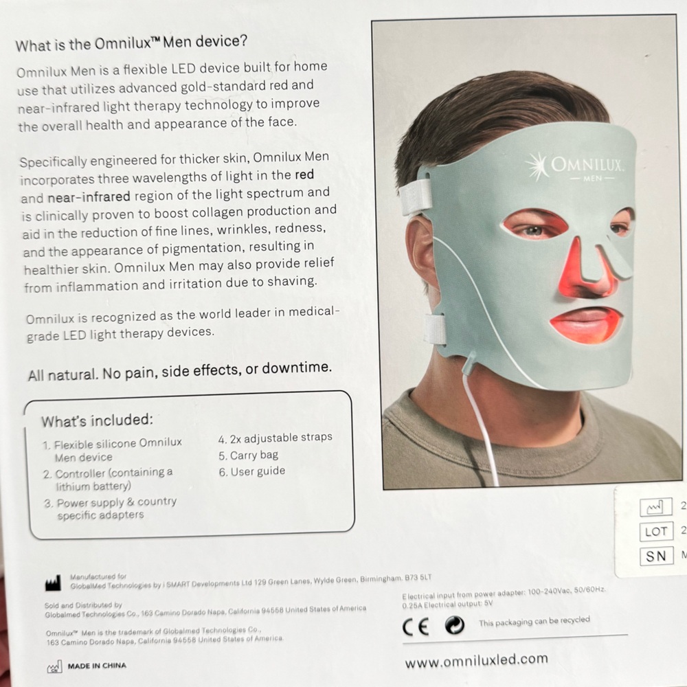 Omnilux Men LED Face Mask - Gray - Picture 6 of 10